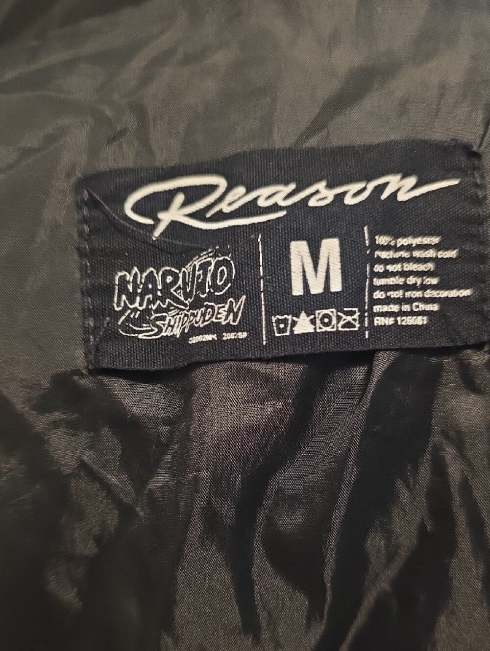 Reason x Naruto Shippuden Black Graphic Jacket Men's Size M - Picture 7 of 7